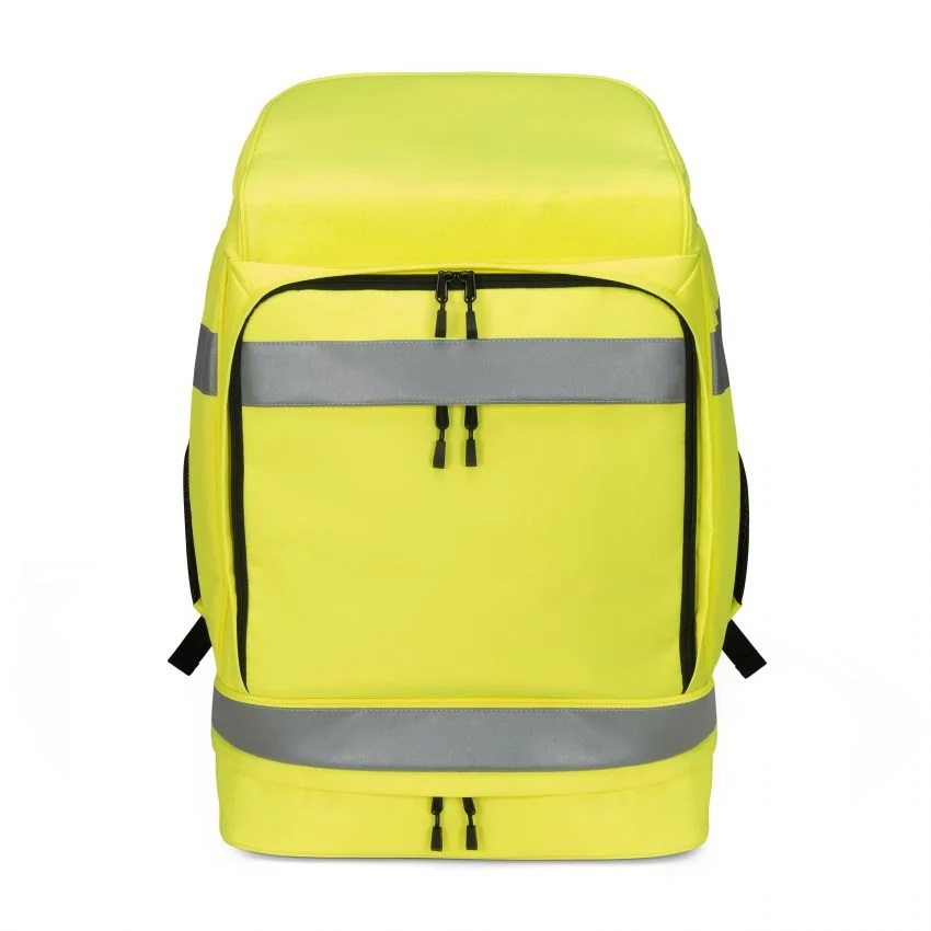 DICOTA Hi-Vis Zaino Giallo 65 Litri in Polietilene Tereftalato (PET) e Poliuretano Termoplastico (TPU) - Stile Città, Resistente all'Acqua, Scompartimento per Notebook