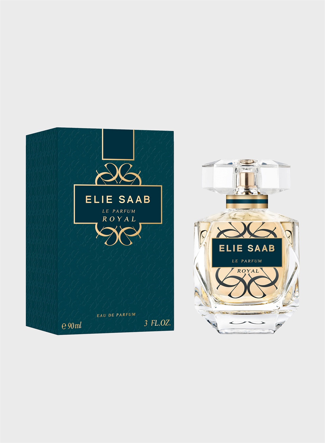 Elie Saab Le Parfum Royal Eau de Parfum 90 ml - Fragranza Chypre Ambrata con Note di Mandarino, Rosa e Ambra - Flacone in Vetro Trasparente