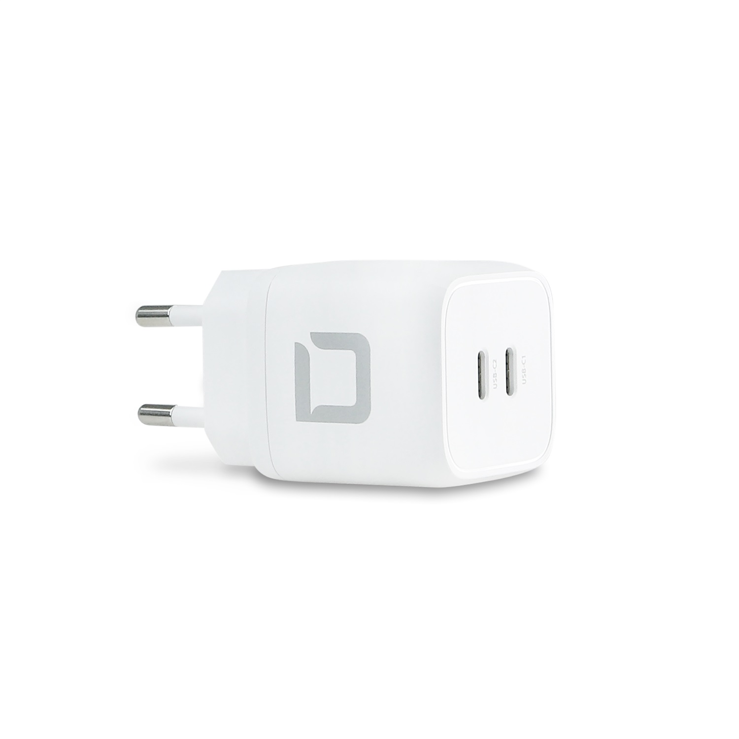 DICOTA D31984 Caricabatterie Interno AC per Tablet Bianco con Ricarica Rapida, 2 Porte USB-C, 45W