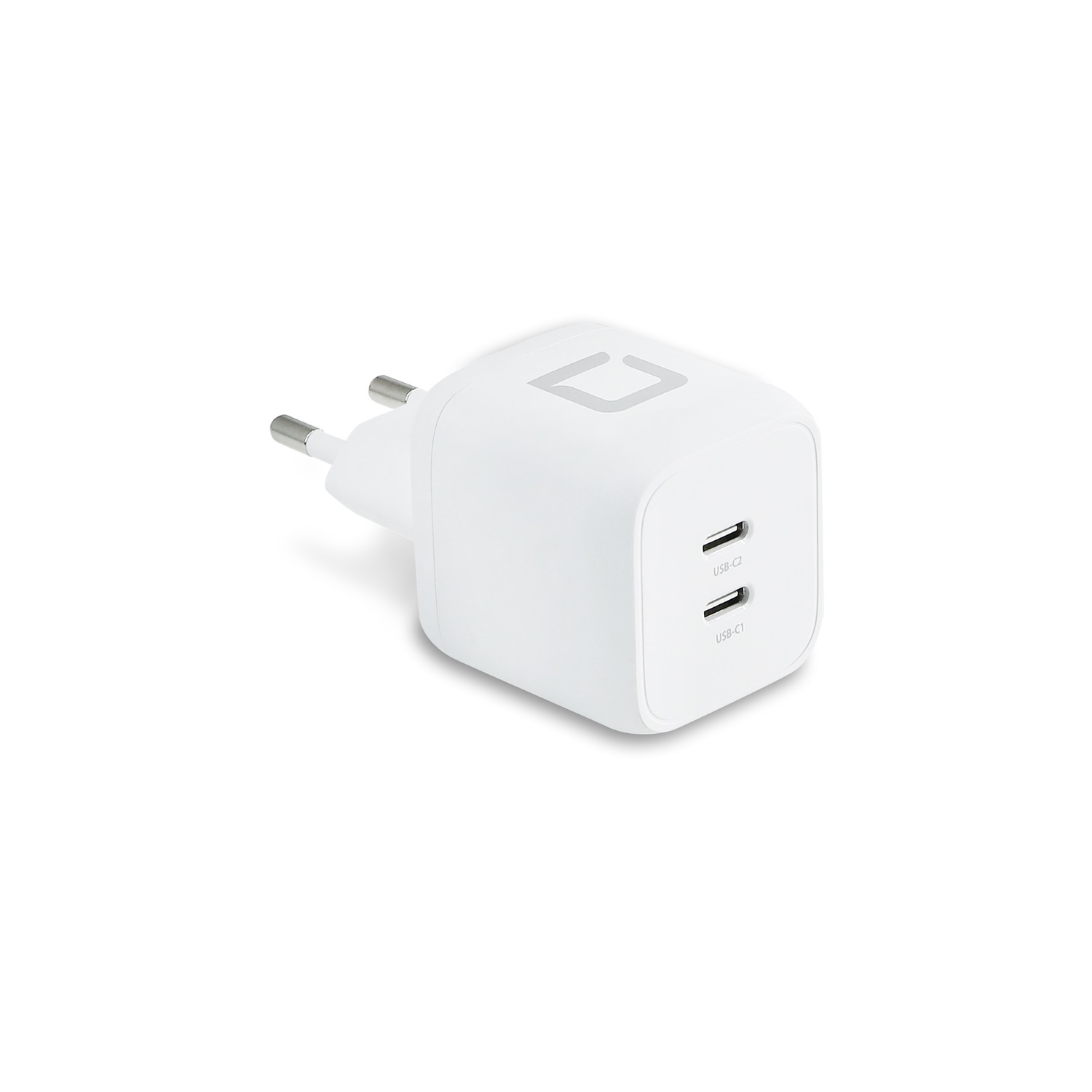 DICOTA D31984 Caricabatterie Interno AC per Tablet Bianco con Ricarica Rapida, 2 Porte USB-C, 45W