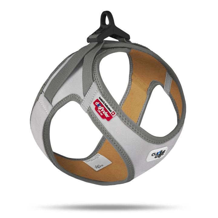 Curli Pettorina Glow Clasp Vest - Grigio, Media, Riflettente e Ergonomica per Cani