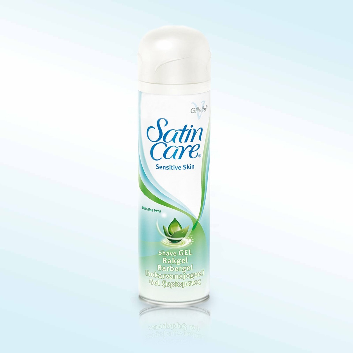 Gillette Satin Care Sensitive Skin Gel da barba con Aloe Vera per Donna - 200 ml