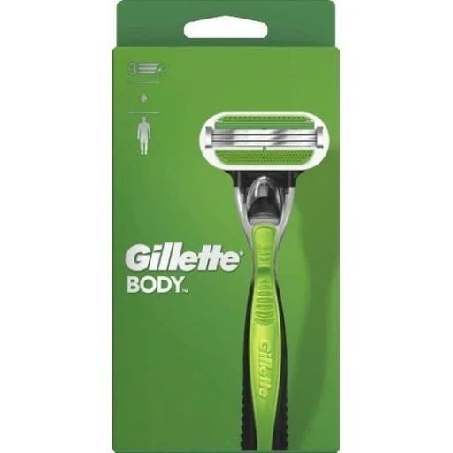 Gillette BODY Rasoio di Sicurezza Nero e Verde con 3 Lame e Lubrastrip
