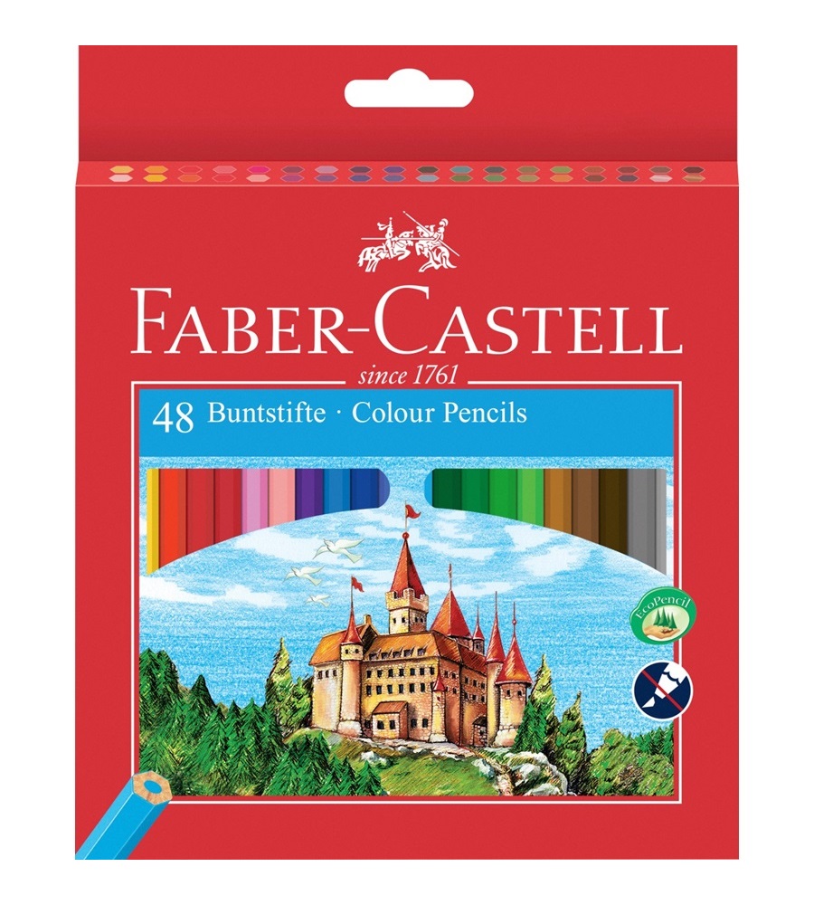 Faber-Castell Matite Colorate Il Castello - Astuccio 48 Pezzi - Diametro Mina 3 mm - Eco-Friendly
