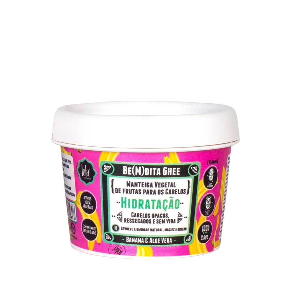 Lola Cosmetics Be(M)Dita Ghee Maschera Idratante per Capelli Banana e Aloe Vera 100 g - Formula Vegana e Cruelty Free