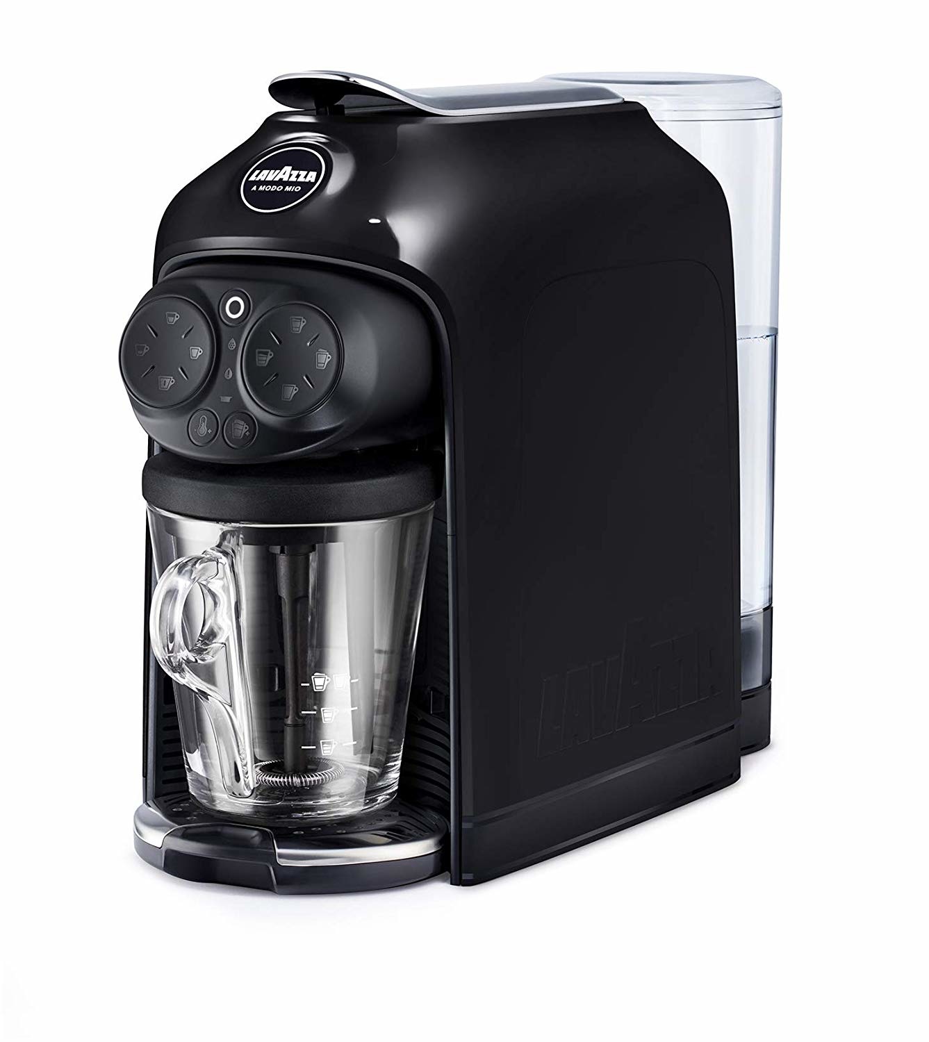 Lavazza Deséa Automatica Macchina per Caffè a Capsule 1,1 L, 1500 W, Nero, Interfaccia Touch, 5 Ricette con Latte, 4 Selezioni di Caffè