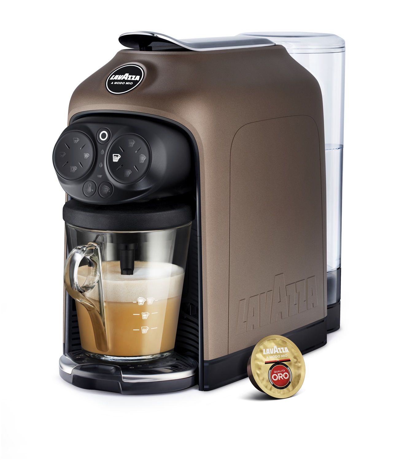 Lavazza Deséa Macchina per Caffè a Capsule Automatica 1,1 L Marrone Walnut con Interfaccia Touch e 43 Bar di Pressione