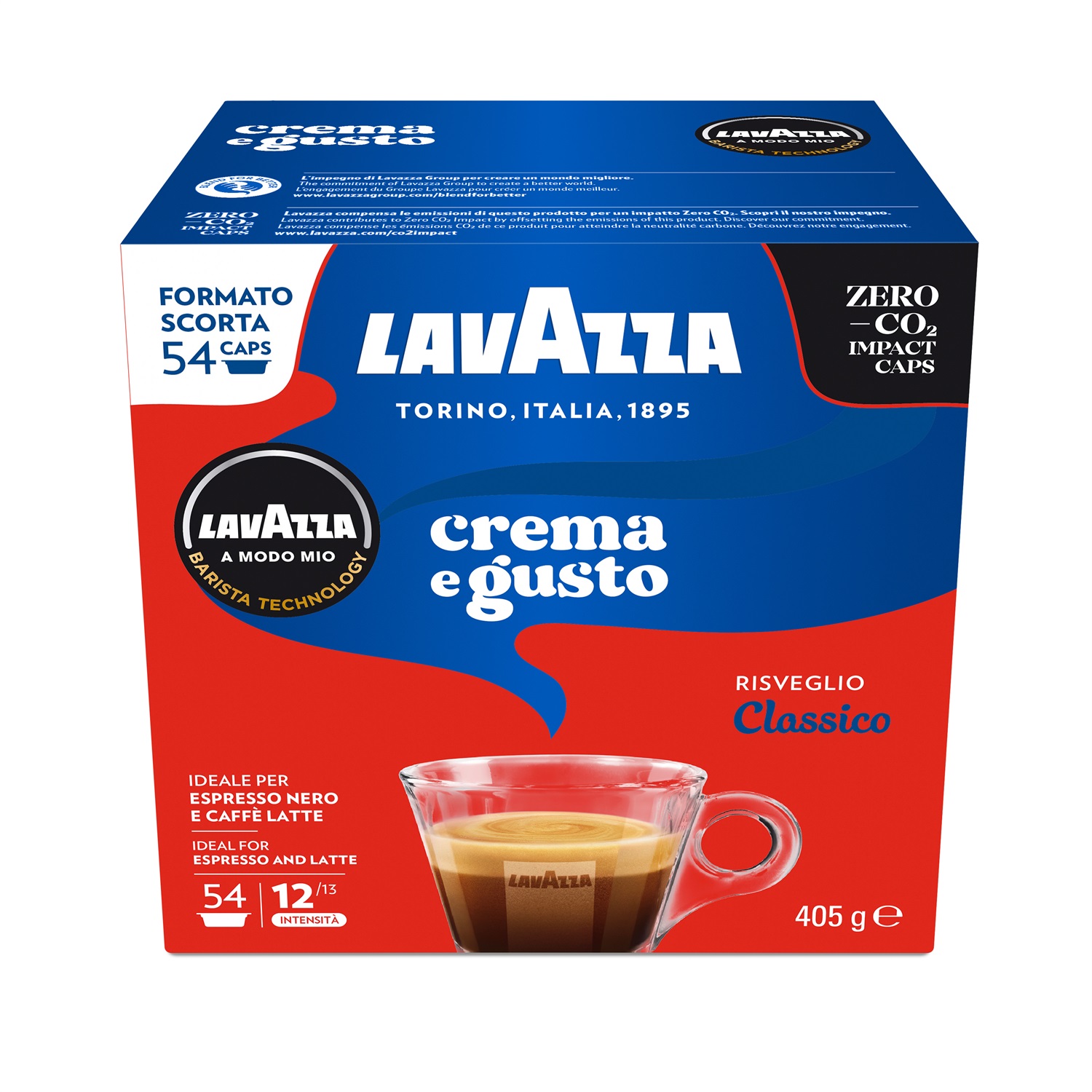 Lavazza A Modo Mio Crema e Gusto - 54 Capsule Caffè Espresso, Tostatura Media