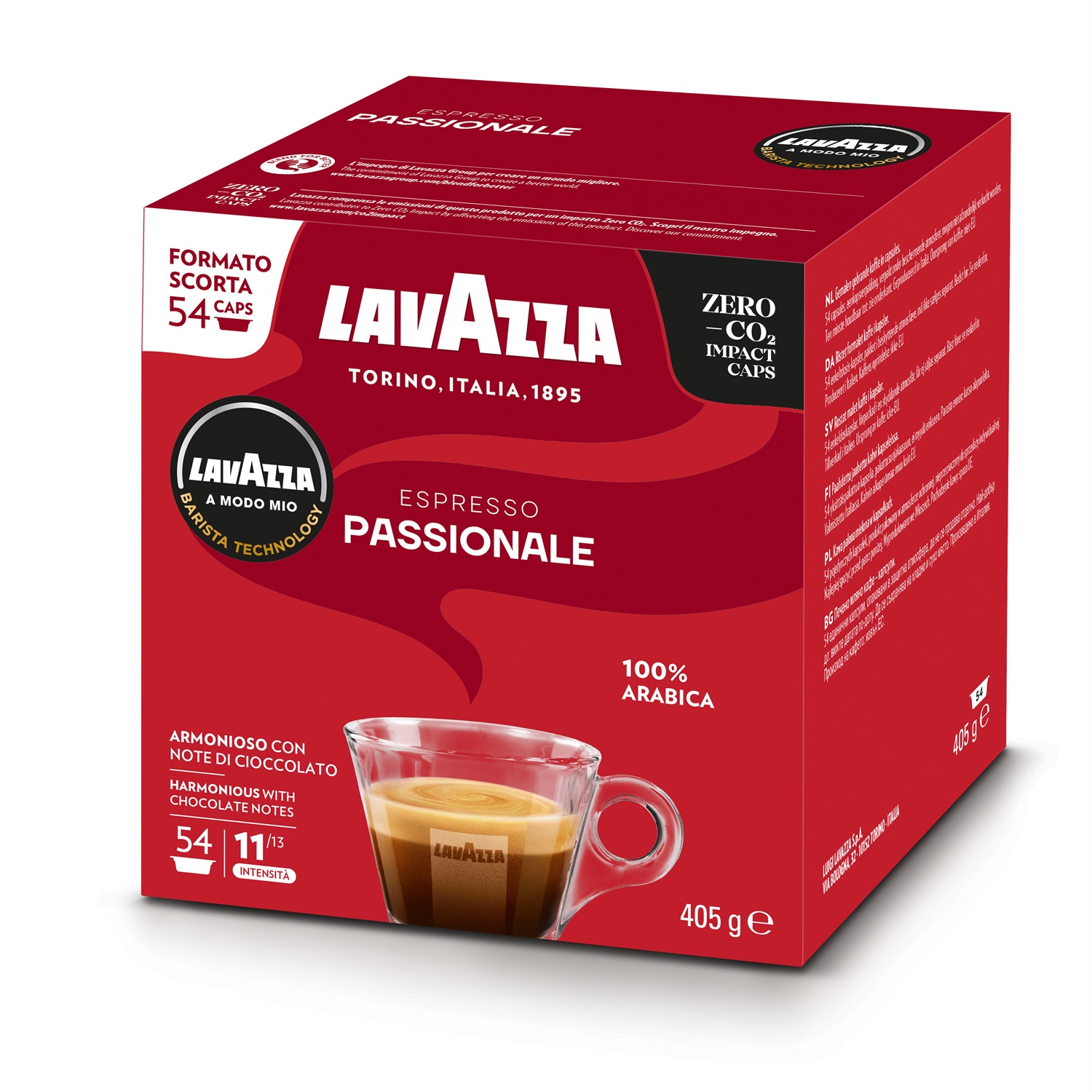 Lavazza A Modo Mio Passionale - 54 Capsule Caffè Espresso, Gusto Intenso e Armonioso, Tostatura Scura