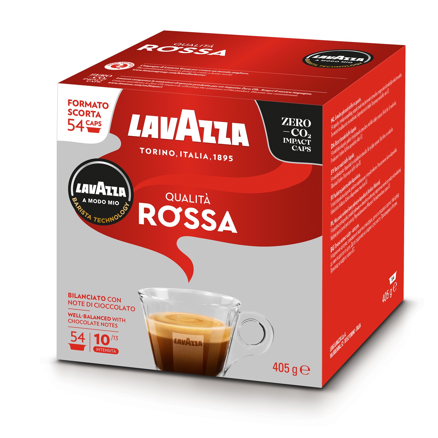 Lavazza A Modo Mio Qualità Rossa - 54 Capsule di Caffè Espresso, Sapore Pieno e Corposo