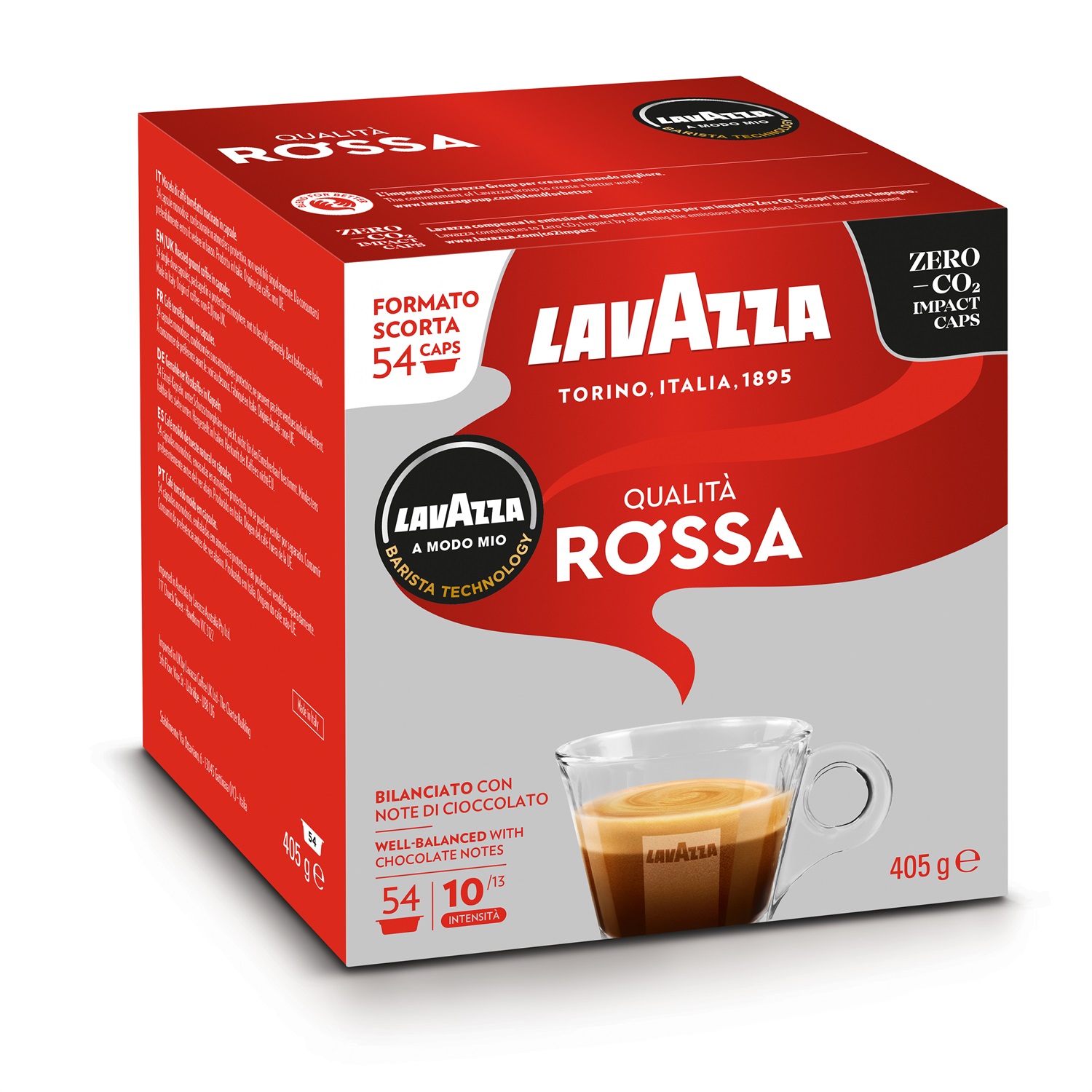 Lavazza A Modo Mio Qualità Rossa - 54 Capsule di Caffè Espresso, Sapore Pieno e Corposo