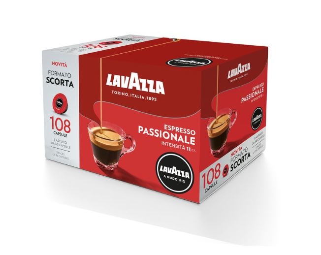 Lavazza A Modo Mio Passionale - Capsule Caffè Scure, 108 Pezzi, Gusto Armonioso