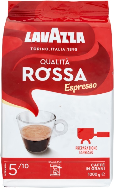 Lavazza Caffè in Grani Qualità Rossa 1 kg - Miscela Bar con Aroma Unico e Gusto Pieno
