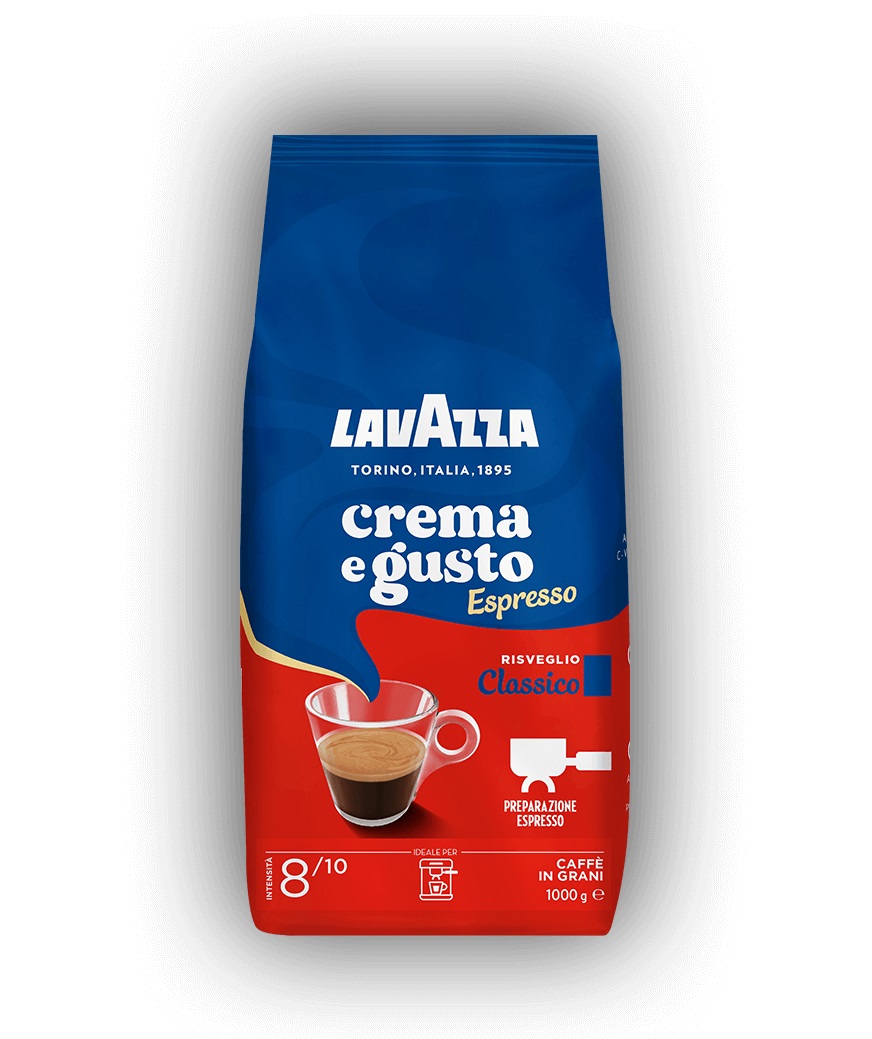 Lavazza Crema e Gusto Caffè in Grani 1 kg - Espresso Tostatura Scura, Miscela Arabica e Robusta