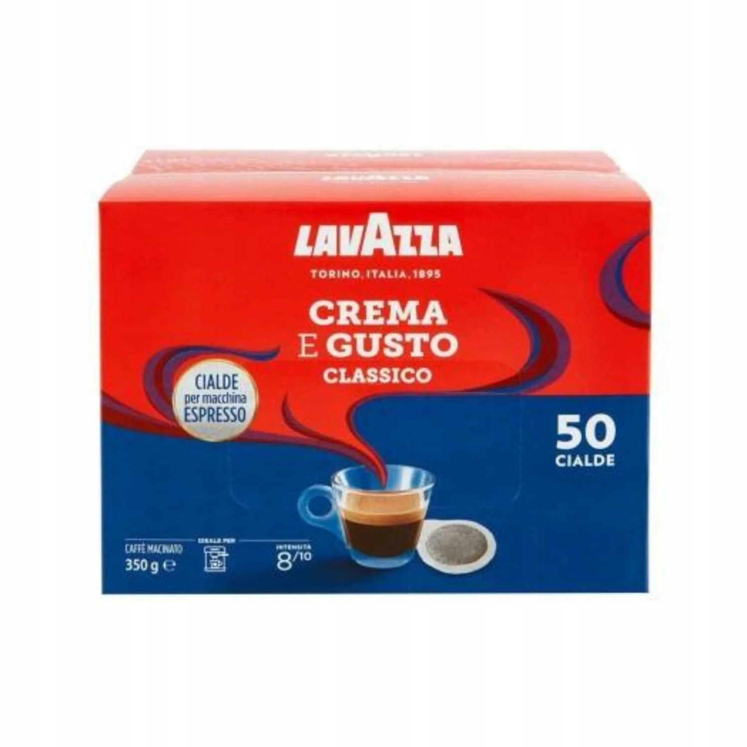Lavazza Crema e Gusto Classico - 50 Cialde ESE 44mm, Intensità 8/10, Tostatura Scura