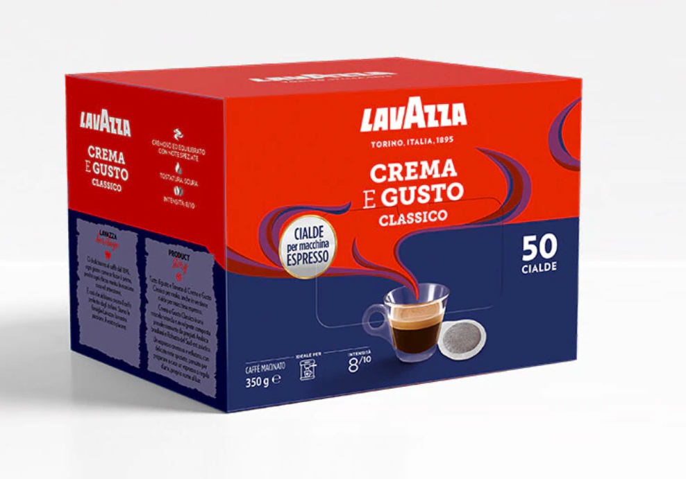 Lavazza Crema e Gusto Classico - 50 Cialde ESE 44mm, Intensità 8/10, Tostatura Scura