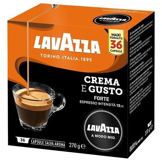 Lavazza Crema e Gusto Forte Capsule caffè A Modo Mio - Intensità 13/13, Tostatura Media, 36 pz