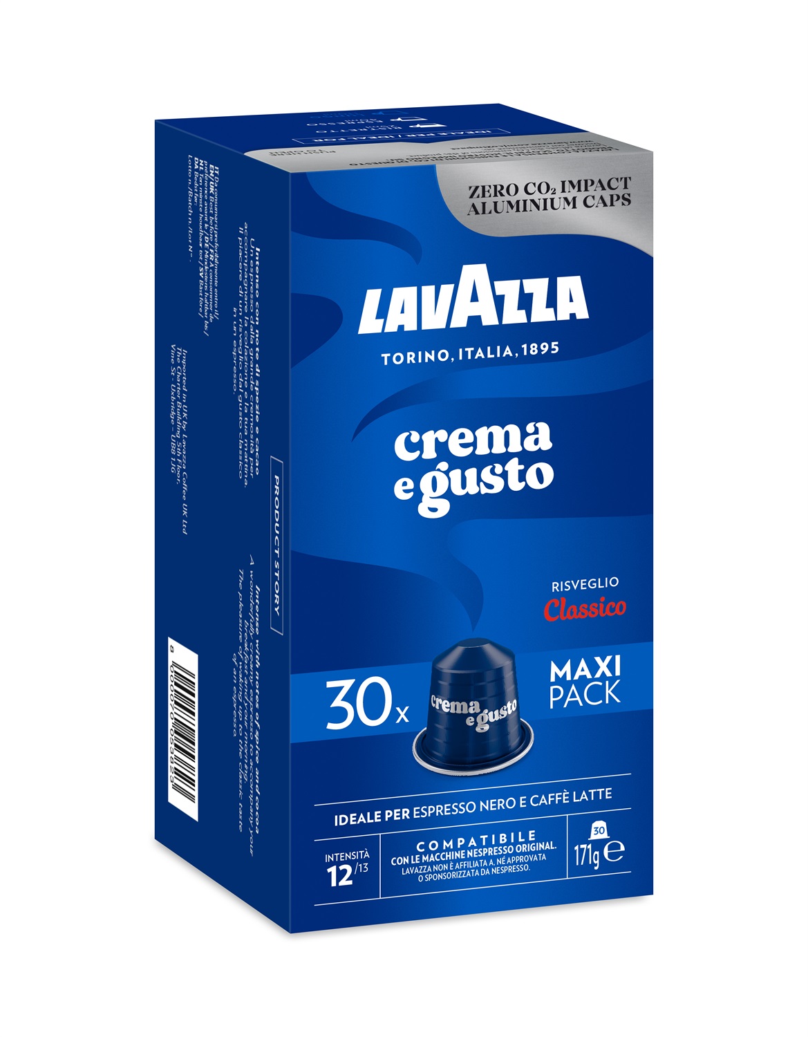 Lavazza Crema e Gusto Classico - 30 Capsule in Alluminio Compatibili Nespresso