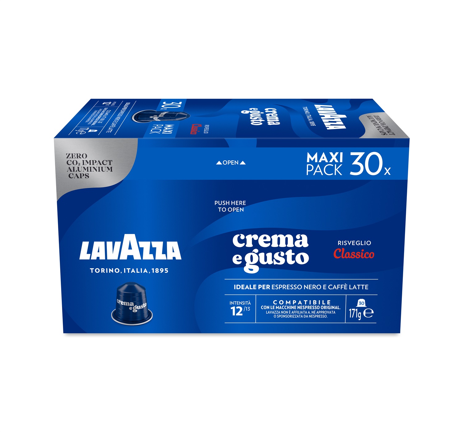 Lavazza Crema e Gusto Classico - 30 Capsule in Alluminio Compatibili Nespresso