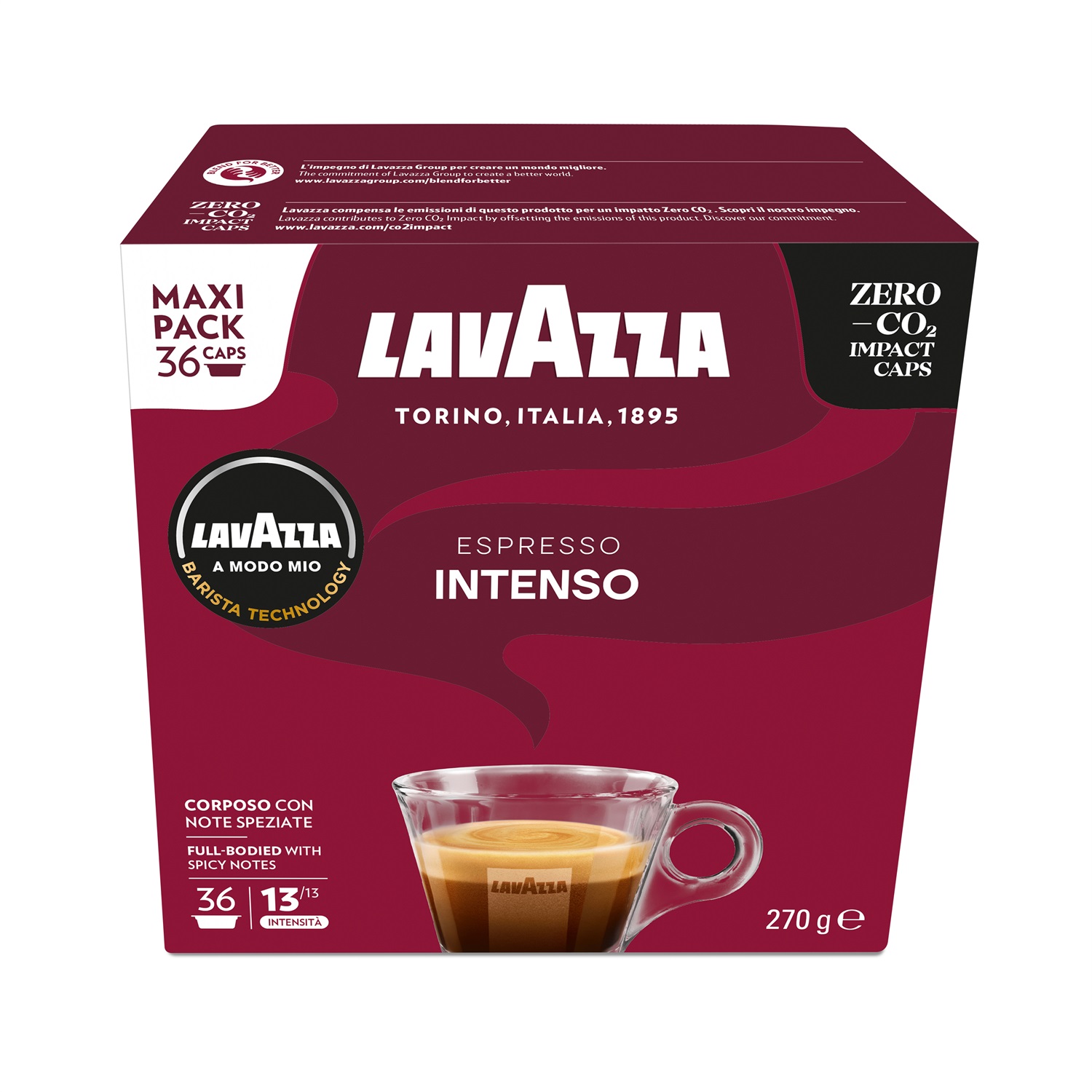 Lavazza Capsule Caffè A Modo Mio Intenso - Miscela Corposa con Note Speziate e Retrogusto Persistente