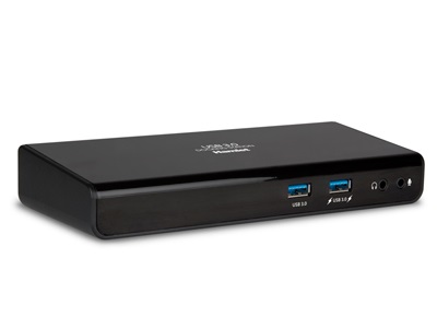 Hamlet HDOCKS300 Docking Station USB 3.0 Dual Display con DVI e HDMI, Hub con 6 Porte USB, LAN e Audio