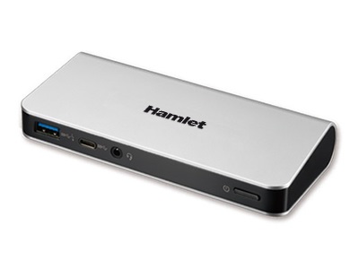 Hamlet HDOCKS500C Docking Station USB-C con 4 porte USB 3.0, LAN, Audio, HDMI e Display Port 4K