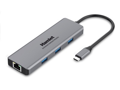 Hamlet HDKC-PD200U Docking Station e Replicatore di Porte per Laptop Cablato USB 3.2 Gen 1 Type-C Grigio con Uscita HDMI 4K Ultra HD e Alimentazione fino a 100W