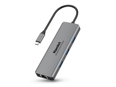Hamlet HDKC-PD200U Docking Station e Replicatore di Porte per Laptop Cablato USB 3.2 Gen 1 Type-C Grigio con Uscita HDMI 4K Ultra HD e Alimentazione fino a 100W