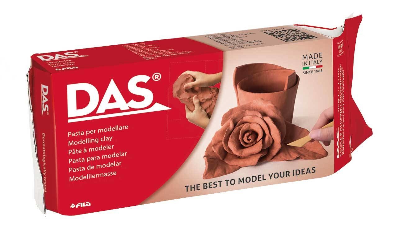 DAS Pasta per Modellare Terracotta 1 kg F387600 - Indurente all'aria, Senza Cottura, Facile da Lisciare
