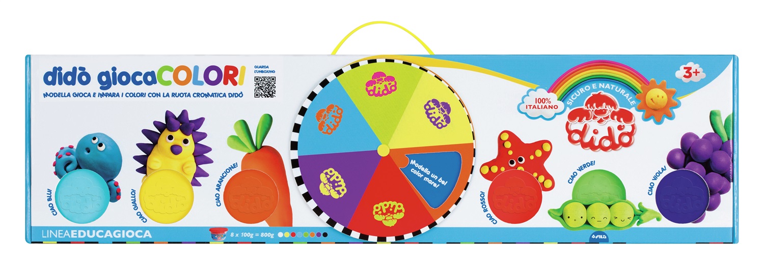 F.I.L.A. Dido' Giocacolori - Maxi Valigetta con 8 Barattoli da 100g e Accessori per il Gioco Educativo