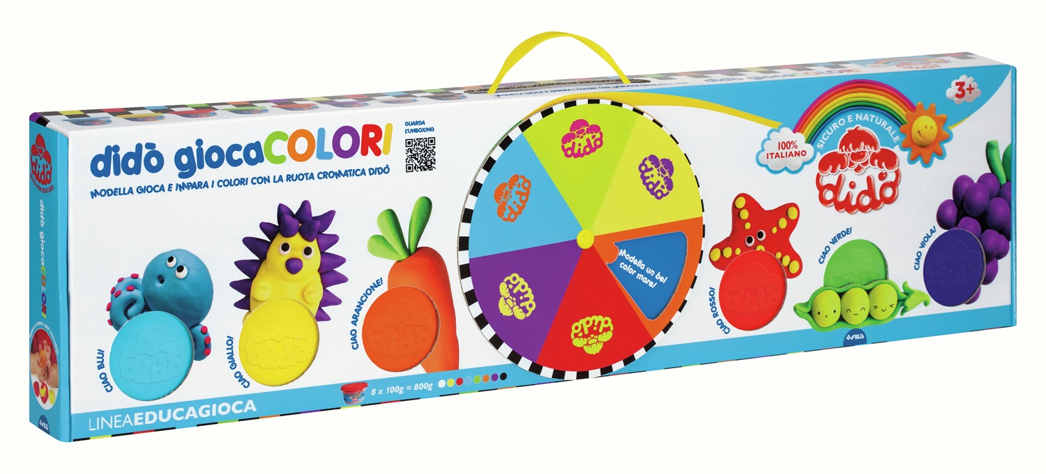 F.I.L.A. Dido' Giocacolori - Maxi Valigetta con 8 Barattoli da 100g e Accessori per il Gioco Educativo