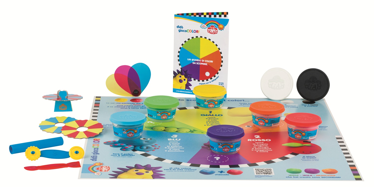 F.I.L.A. Dido' Giocacolori - Maxi Valigetta con 8 Barattoli da 100g e Accessori per il Gioco Educativo