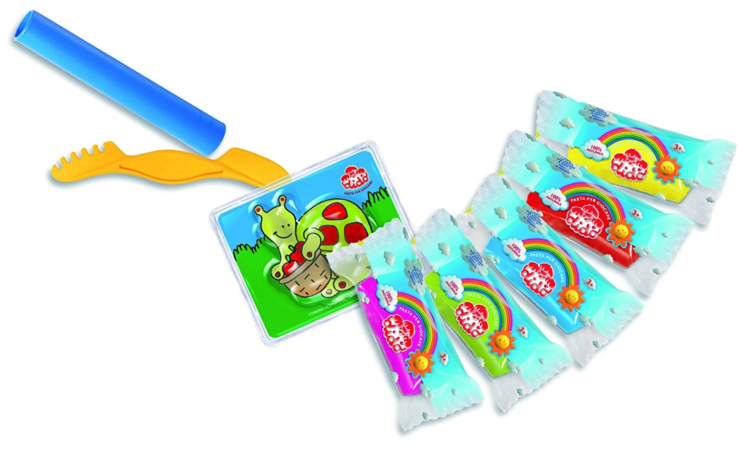 FILA GIOCADIDO Pasta Modellabile Assortita (Blu, Verde, Magenta, Rosso, Giallo) con Borsetta e Accessori per Modellare