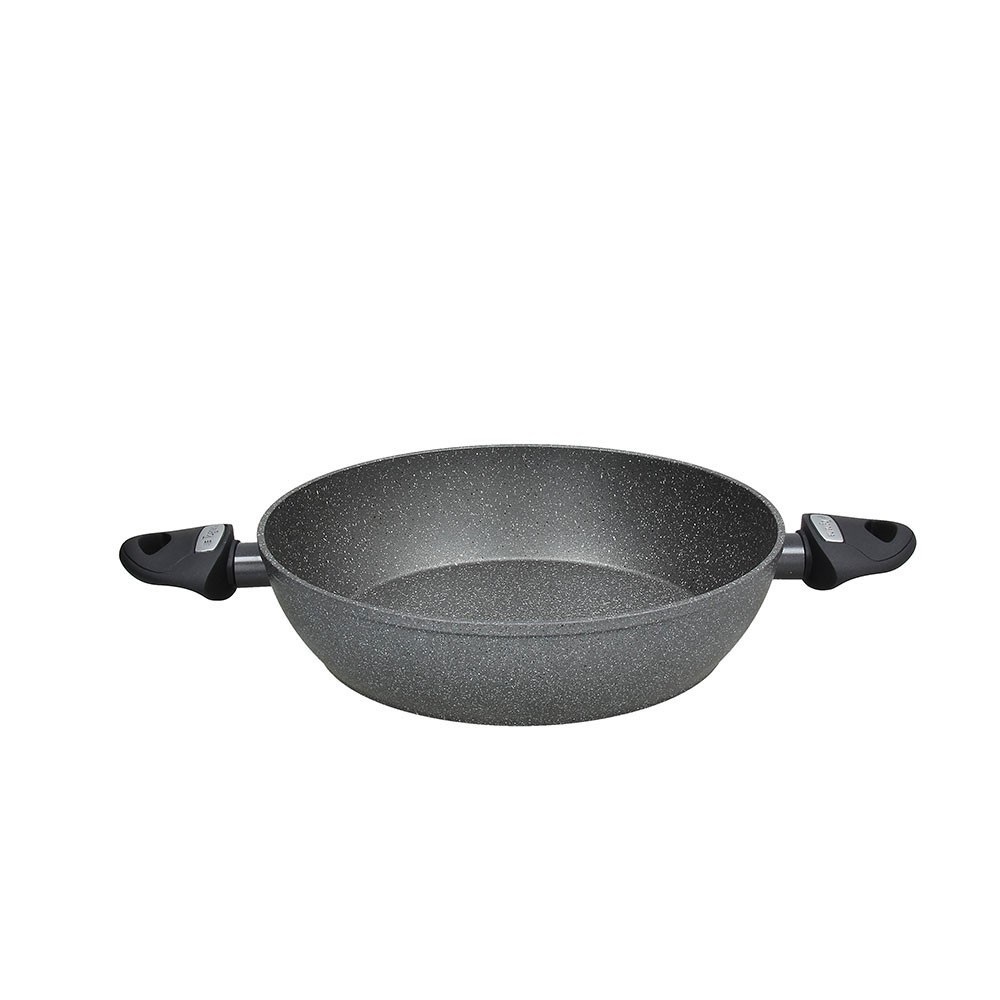 Tognana Tegame 2 Manici Mythos 24cm in Alluminio Grigio con Rivestimento Marmorizzato