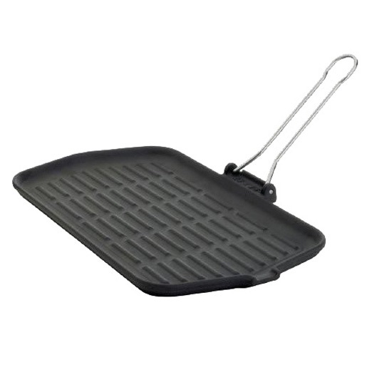 ILSA Bistecchiera Dietella Rettangolare in Ghisa Smaltata 23x36 cm - Superficie Rigata, Antiaderente, Ideale per Carne e Verdure