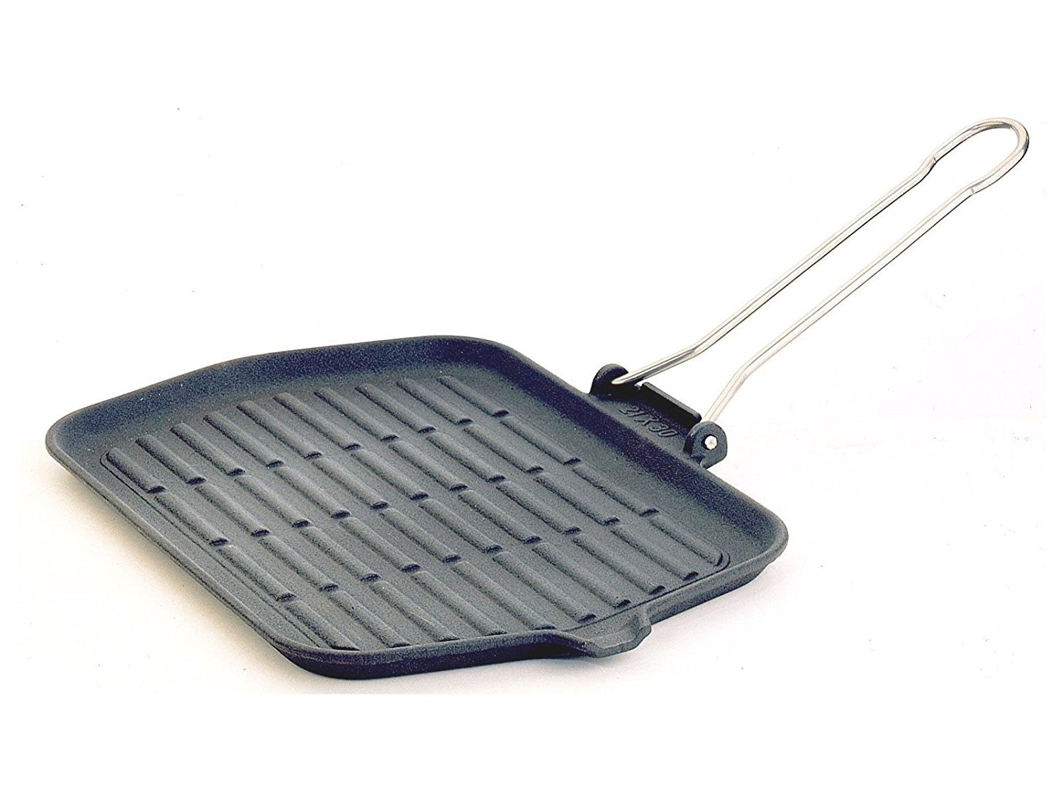 Ilsa Bistecchiera Rettangolare in Ghisa Smaltata 21x30 cm - Superficie Rigata per Cottura Sana di Carne, Pesce e Verdure