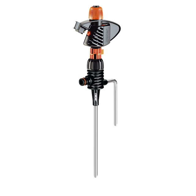 Claber Impact Spike 8707 - Irrigatore a Battente su Picchetto con Regolazione da 0° a 360° e Area di Irrigazione Fino a 397 mq