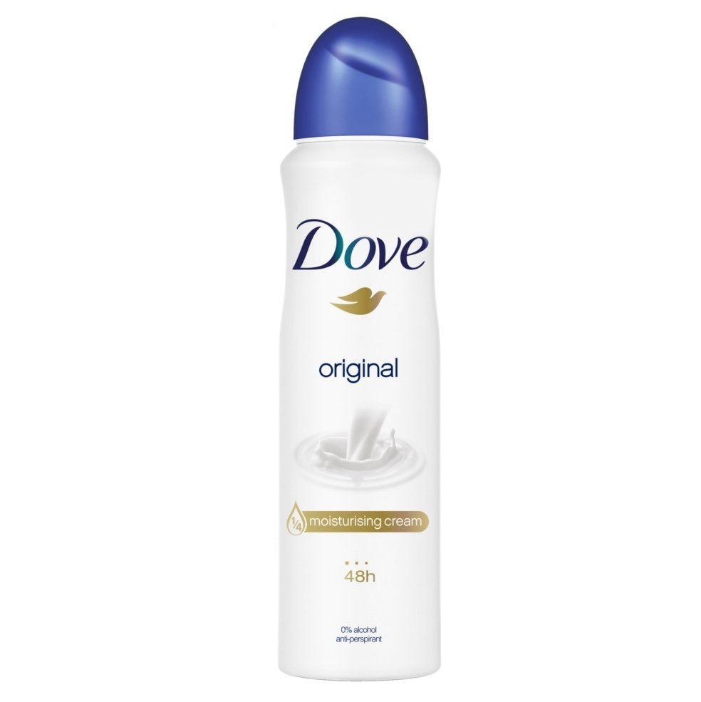 Dove Deodorante Spray Original 150 ml - Protezione 48 ore, senza alcool, formula idratante