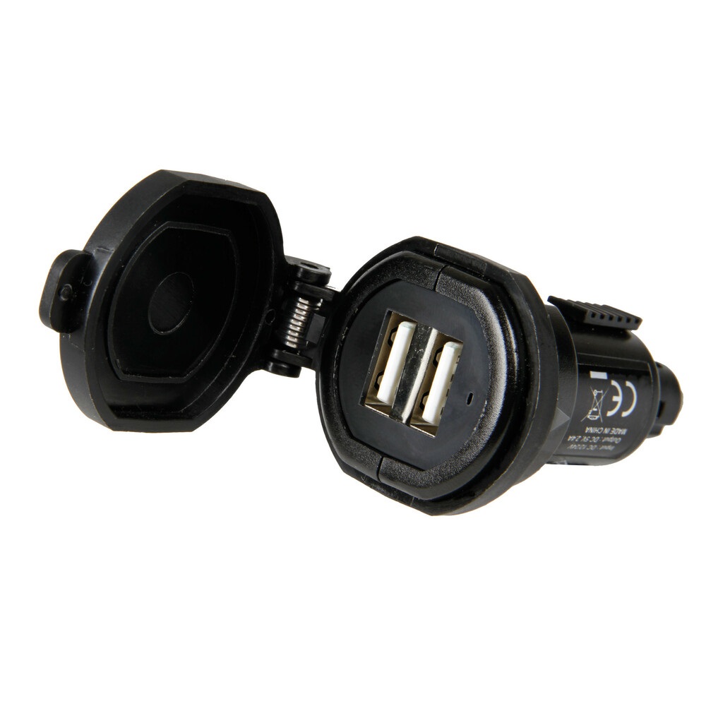 Lampa 38882 Caricabatteria DIN-Tech 2700 mA 12/32V con 2 Porte USB - Ricarica Veloce e Sicura