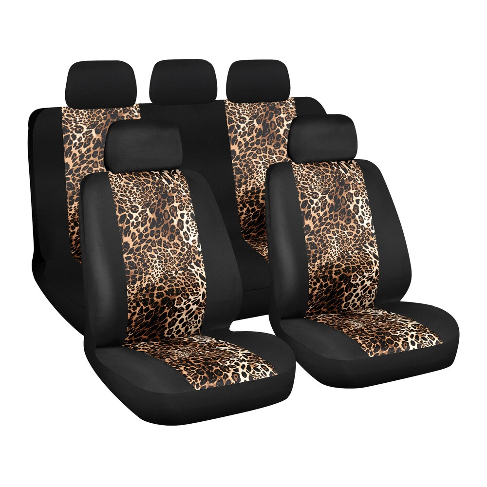 Lampa 54673 Fodere Leopard - Set Universale con 2 Anteriori, 2 Posteriori e 5 Copripoggiatesta in Poliestere