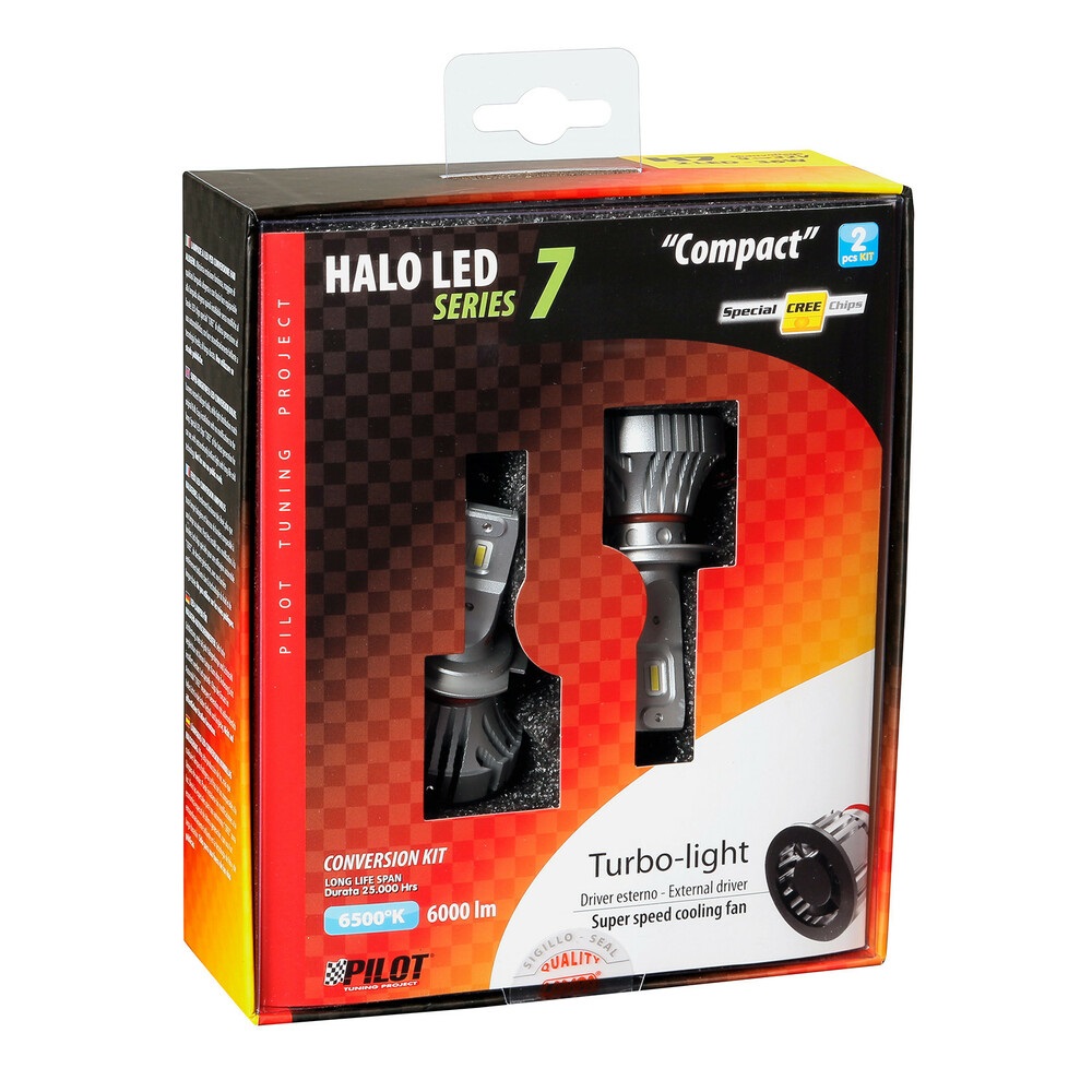 Lampa Pilot 57778 Halo LED Serie 7 Lampadina Alogena H7 9V-32V 36W Confezione da 2