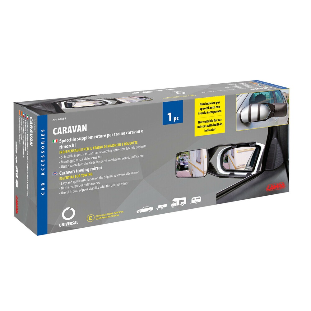 Lampa Specchio Retrovisore per Rimorchio 150×110mm - Facile Installazione e Sicurezza Aumentata