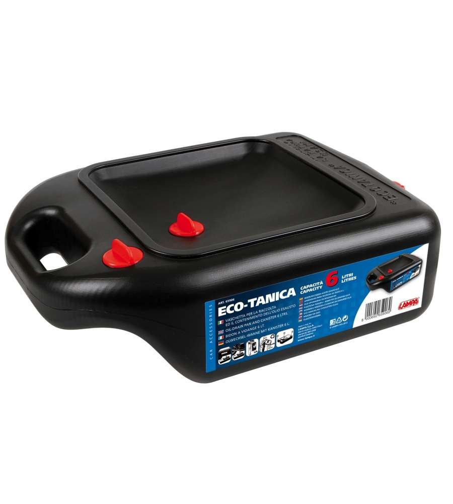 LAMPA Eco Tanica 6L - Contenitore 2 in 1 per Raccolta e Smaltimento Olio Auto e Moto
