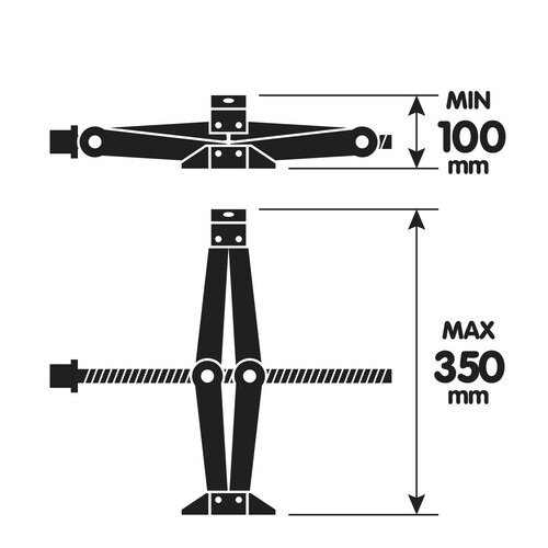 LAMPA Cric a Pantografo 1000 kg con Cricchetto - Ideale per Cambio Pneumatici di Emergenza