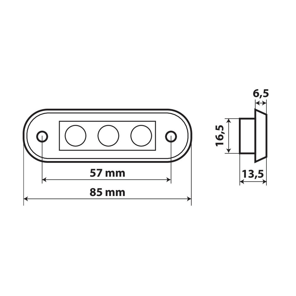 Lampa 97017 Set 20 pz Luce Ingombro a 3 LED Montaggio ad Incasso 12/24V Bianco