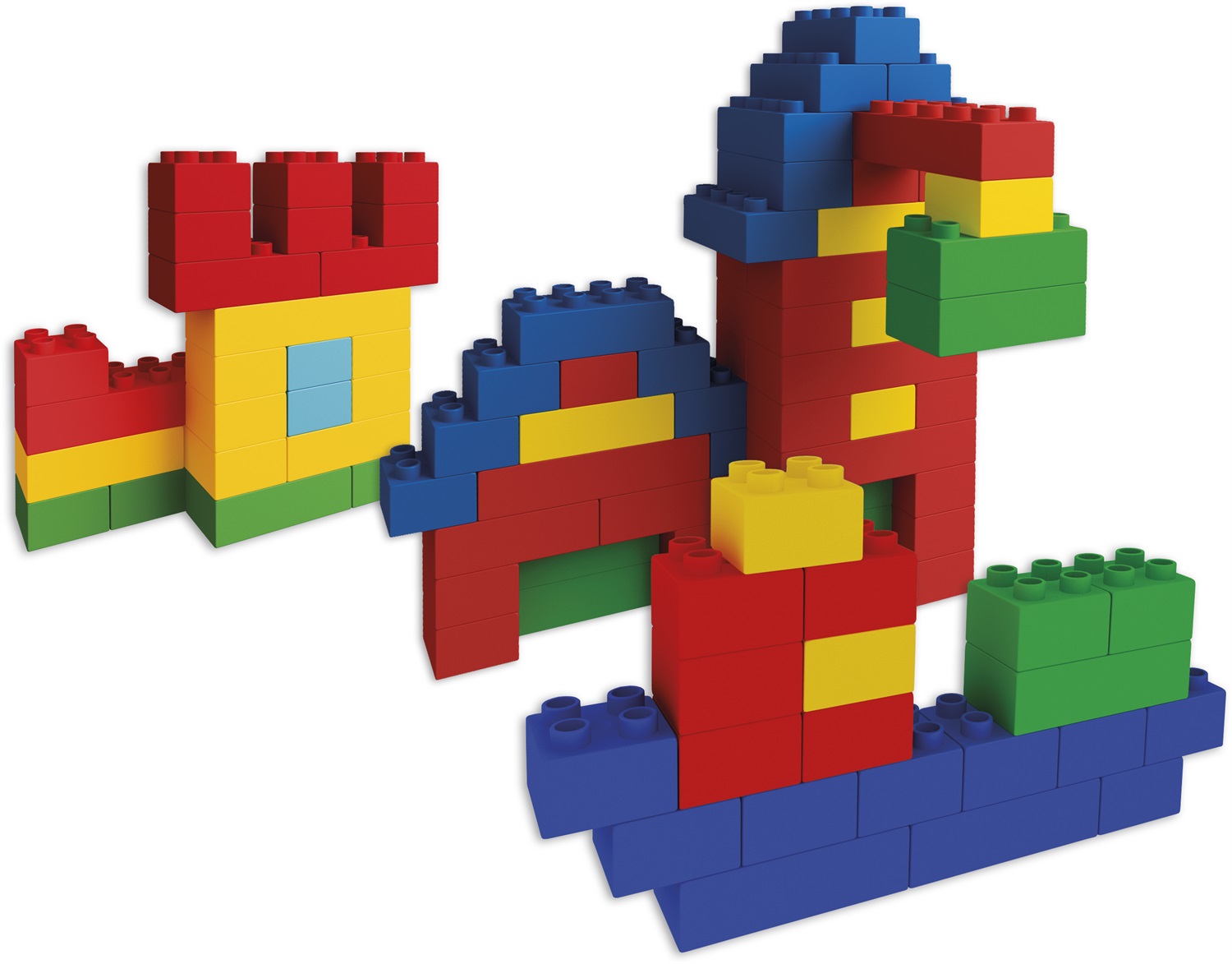 Androni Giocattoli Mattoncini Colorati Compatibili - Set da 250 Pezzi con Cestino Contenitore e Base per Costruzioni