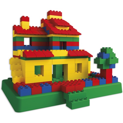 Androni Giocattoli Mattoncini Colorati Compatibili - Set da 250 Pezzi con Cestino Contenitore e Base per Costruzioni