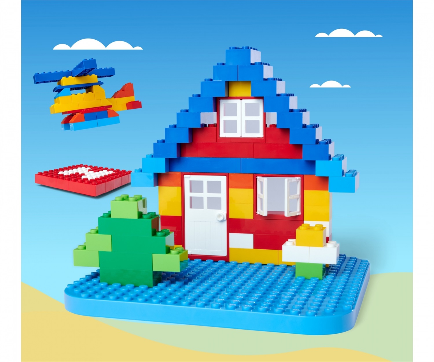 Simba Secchio 250 Mattoncini Blox - Compatibile con Lego Duplo, per Costruzioni 3D, Adatto da 1 a 5 Anni