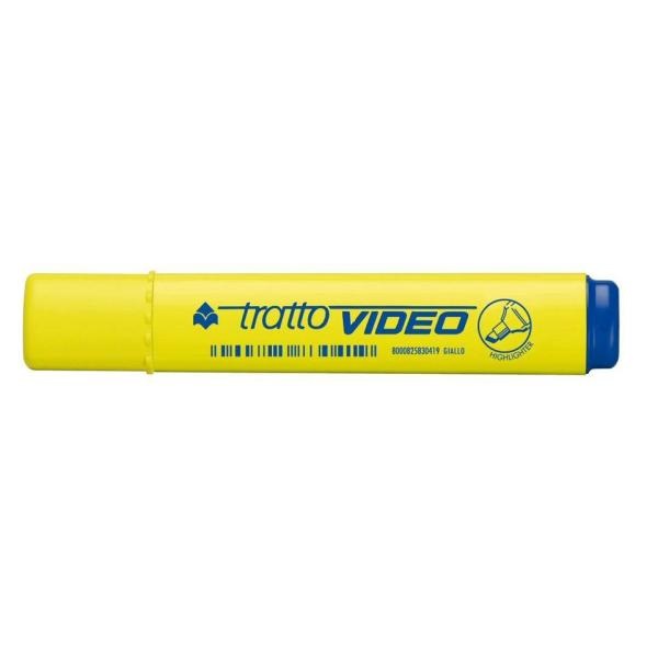 Tratto Video Evidenziatore Giallo 12 pz Punta Scalpello 1-5 mm Inchiostro Universale a Base d'Acqua