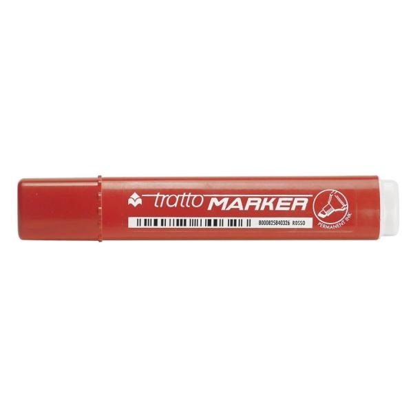 Tratto Marcatore Permanente Rosso - Punta Tonda 1-5 mm - Confezione da 12 Pezzi